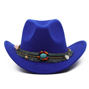 Cowboy Hats Curled Felt Riding Men And Women - Deck Em Up