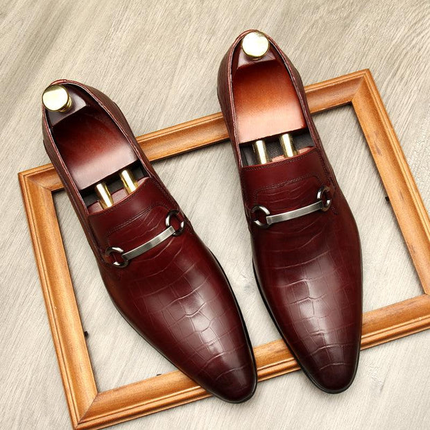 Men's Fashion Top Layer Cowhide Business Dress Shoes - Deck Em Up