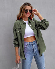 Fashion Ripped Shirt Jacket Female Autumn And Spring Casual Tops Womens Clothing - Deck Em Up