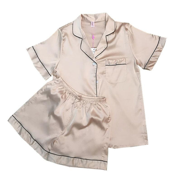 Suit Women Short Sleeve Shorts Pajamas Home Service - Deck Em Up