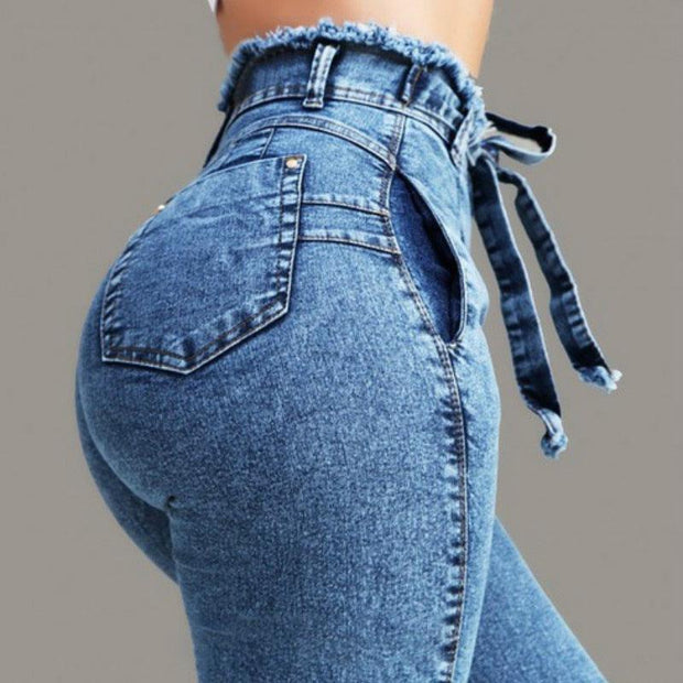 Fringed Jeans Front Bow Designer Sexy Women - Deck Em Up