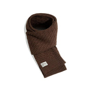 Retro Twist Knitted Wool Scarf With Wool Solid Color Warm Scarf Men Women Trendy - Deck Em Up