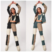 High Elastic Stitching Raw Edge Women's Straight-Leg Jeans - Deck Em Up