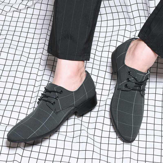 Leather Shoes Men's Business Lace Up British Men's Formal Dress Shoes - Deck Em Up