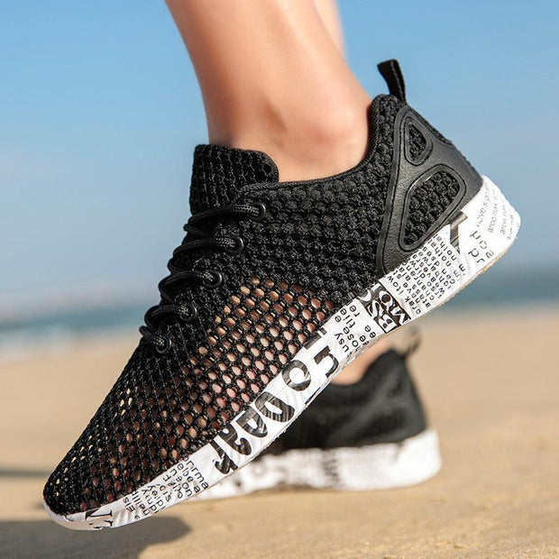 Casual Men's Shoes Breathable Sneakers Match Hollow Lace Board Shoes - Deck Em Up