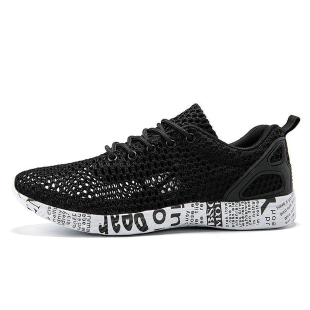Casual Men's Shoes Breathable Sneakers Match Hollow Lace Board Shoes - Deck Em Up