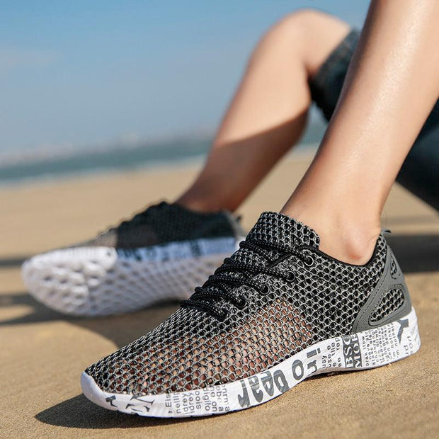 Casual Men's Shoes Breathable Sneakers Match Hollow Lace Board Shoes - Deck Em Up