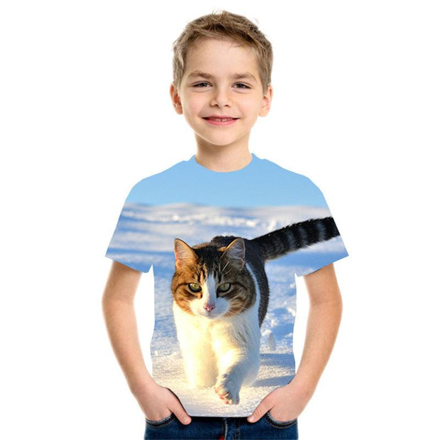 3D Digital Printing Short Sleeve Fashion Kids T-shirt Top - Deck Em Up