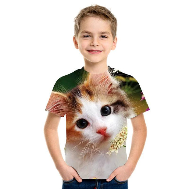 3D Digital Printing Short Sleeve Fashion Kids T-shirt Top - Deck Em Up