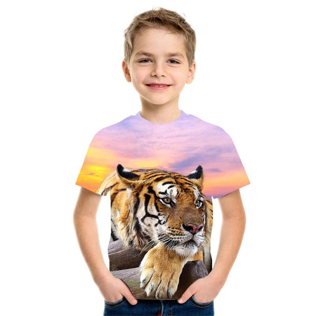 3D Digital Printing Short Sleeve Fashion Kids T-shirt Top - Deck Em Up