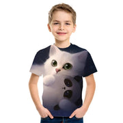 3D Digital Printing Short Sleeve Fashion Kids T-shirt Top - Deck Em Up