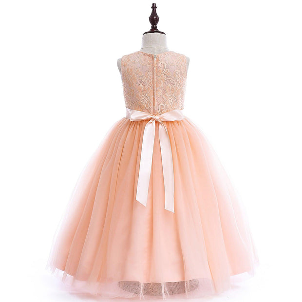 Big Kids Wedding Dress Girls Pettiskirt Lace Dress Costumes - Deck Em Up