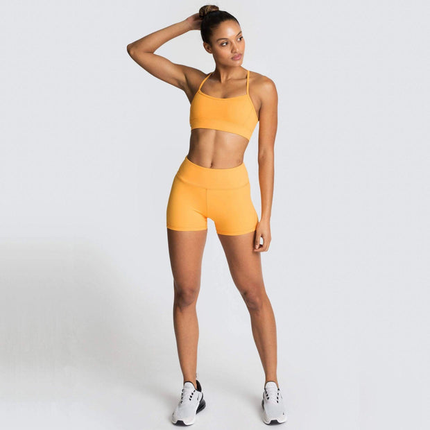 Summer New Womens Clothing Solid Color Fitness Sports Short Set - Deck Em Up