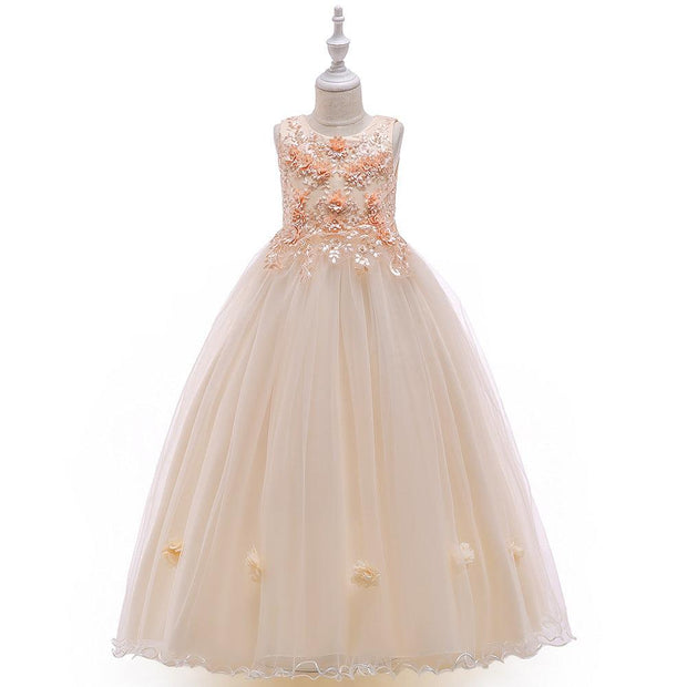 Flower Girl Dress Sleeveless Princess Dress - Deck Em Up