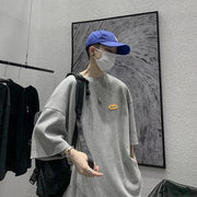 Japanese Casual Men's 5-sleeve T-shirt Men''s Loose Fashion Brand Round Neck Street Waffle Half Sleeve T-shirt Men''s Wear - Deck Em Up