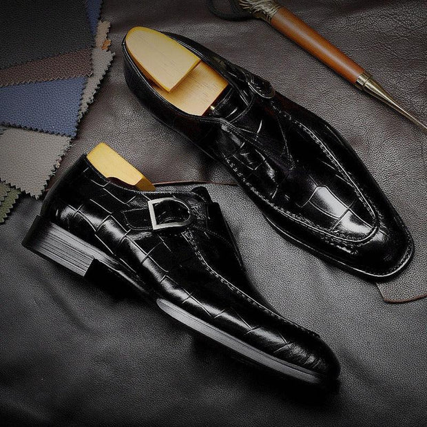 Classic Pattern Business Flat Shoes Men Designer Formal Dress Leather Shoes Mens Loafers Valentine Gifts Shoes - Deck Em Up