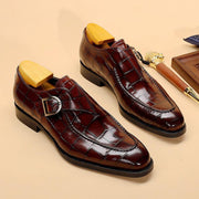 Classic Pattern Business Flat Shoes Men Designer Formal Dress Leather Shoes Mens Loafers Valentine Gifts Shoes - Deck Em Up
