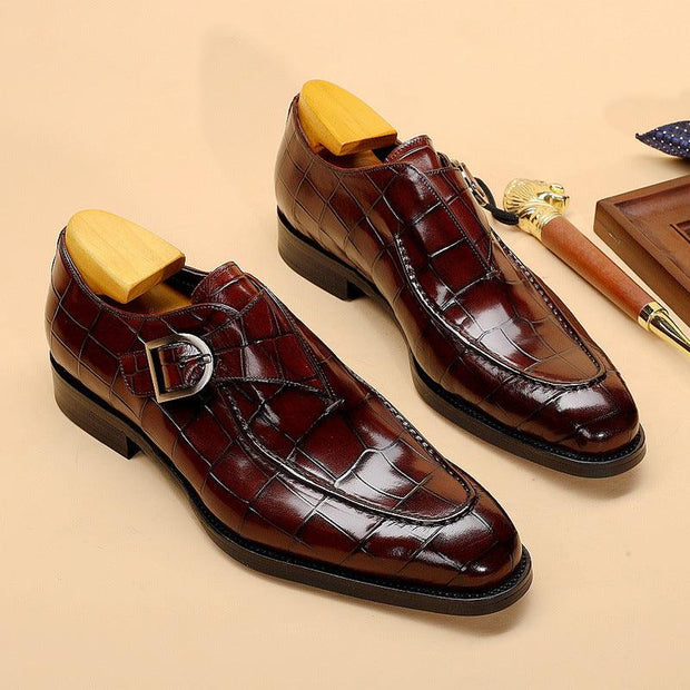 Classic Pattern Business Flat Shoes Men Designer Formal Dress Leather Shoes Mens Loafers Valentine Gifts Shoes - Deck Em Up