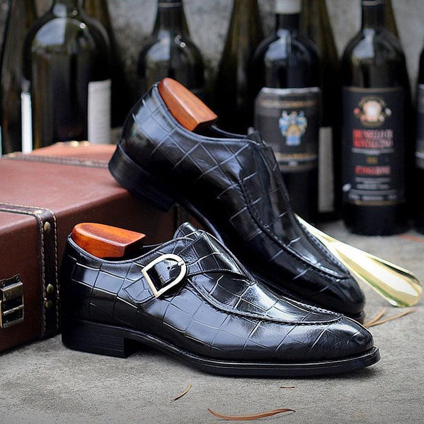 Classic Pattern Business Flat Shoes Men Designer Formal Dress Leather Shoes Mens Loafers Valentine Gifts Shoes - Deck Em Up