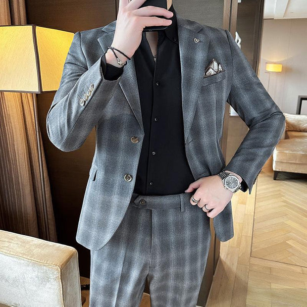 Leisure Suits For Men Business Formal Wear Two-piece Set - Deck Em Up