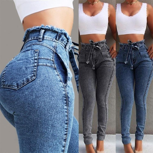 Fringed Jeans Front Bow Designer Sexy Women - Deck Em Up