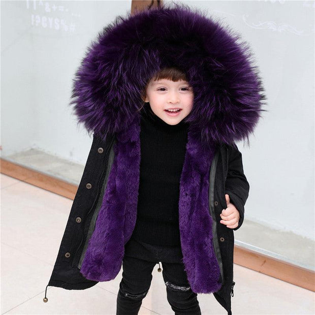 Children's Jackets Girls' Clothes Boys And Babies Big Fur Collar - Deck Em Up