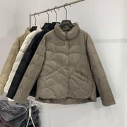 Lightweight Down Jacket Female Loose Lapel - Deck Em Up