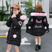 Girls' Cotton-Padded Jackets Hooded Colored Elegant Beautiful Style Fashion - Deck Em Up
