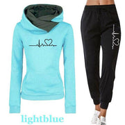 Women Tracksuit Pullovers Hoodies and Black Pants Autumn - Deck Em Up
