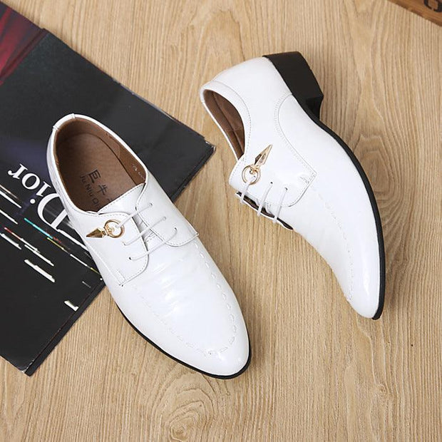 Formal Mens Dress Shoes Genuine Leather Black Luxury Wedding Shoes Men Flats Office Oxfords - Deck Em Up