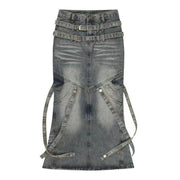 Asian Culture Y2g Hot Girl Retro Denim Skirt For Women - Deck Em Up