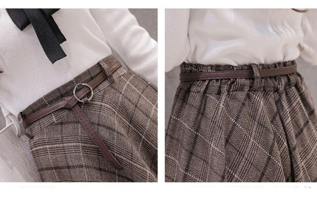 Women's Loose Retro Plaid Skirt - Deck Em Up