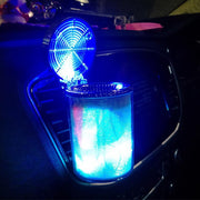 Car Ashtray With LED Light RGB Ambient Light Cigarette Cigar Ash Tray Container Trash Can Portable Ashtray Auto Accessories - Deck Em Up