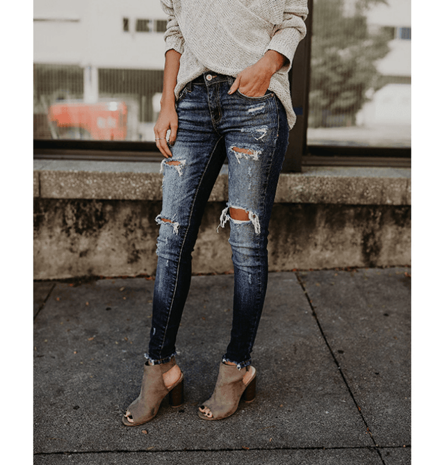 Women's Jeans, Pierced Feet, Mid-Rise Jeans - Deck Em Up