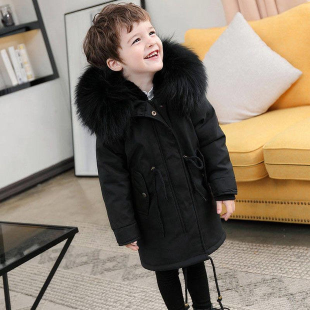 Children's Jackets Girls' Clothes Boys And Babies Big Fur Collar - Deck Em Up