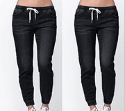 Lantern Jeans Women Sexy Style Three Quarter Lace Bow - Deck Em Up