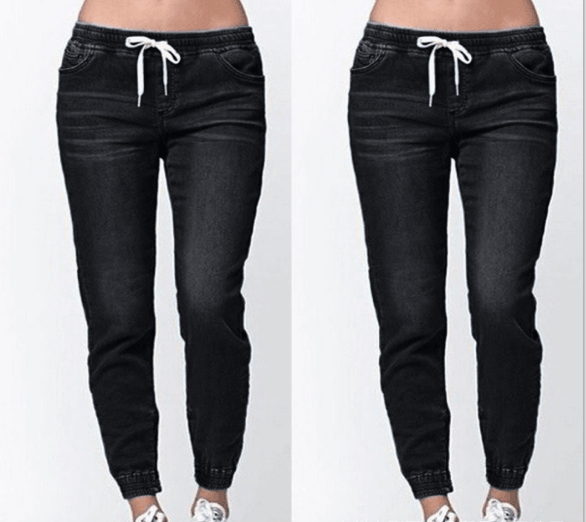Lantern Jeans Women Sexy Style Three Quarter Lace Bow - Deck Em Up