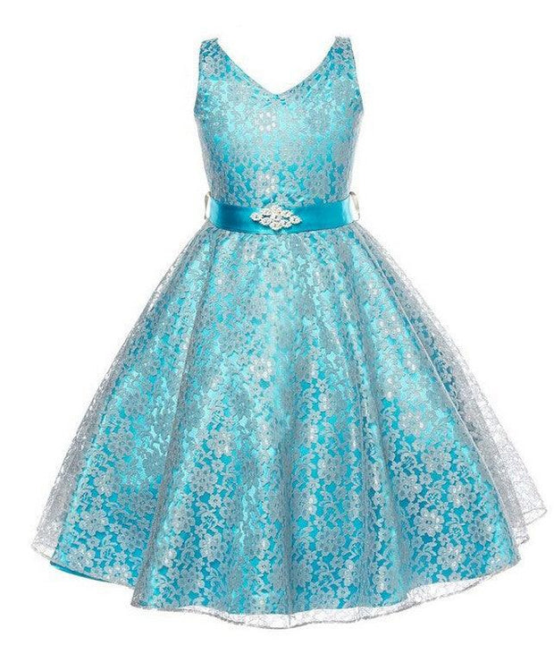 Kids Girls Dress Children Costume Girls Dress Lace Dress Tong - Deck Em Up