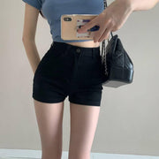Summer Thin High Waist Slim Workwear Denim Shorts For Women - Deck Em Up