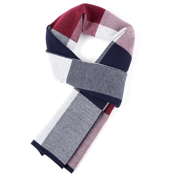 Plaid Men Scarf Knitted Scarf - Deck Em Up