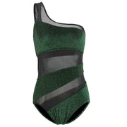 Women's One-Shoulder Mesh Swimwear - Deck Em Up