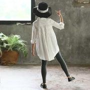 Girls' Big Kids Loose Fashionable Tops Korean Style Shirts Big Kids' Swallowtails - Deck Em Up