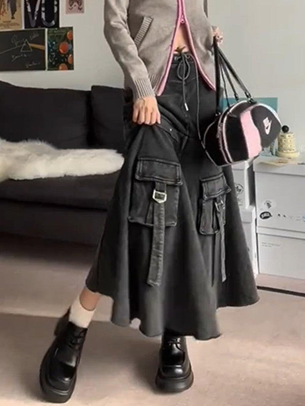 Denim Pleated Skirt For Women's Autumn And Winter Design - Deck Em Up