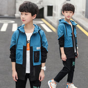 Hooded Middle And Large Children Long Windbreaker Kids Top - Deck Em Up
