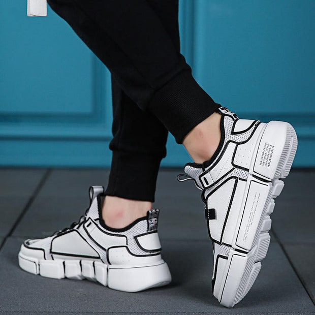 Wild White Sneakers Men's Breathable Mesh Casual Sneakers - Deck Em Up