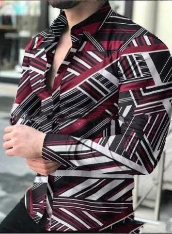 Men's Shirt Lapel Flower Shirt - Deck Em Up