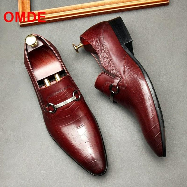 Men's Fashion Top Layer Cowhide Business Dress Shoes - Deck Em Up