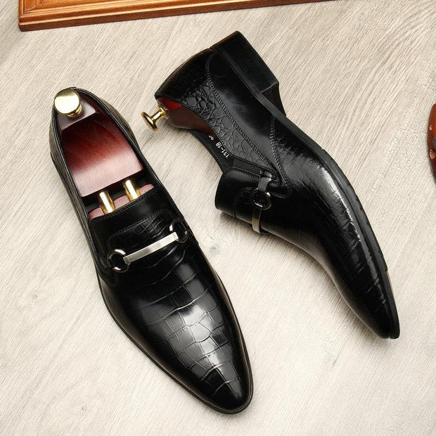 Men's Fashion Top Layer Cowhide Business Dress Shoes - Deck Em Up