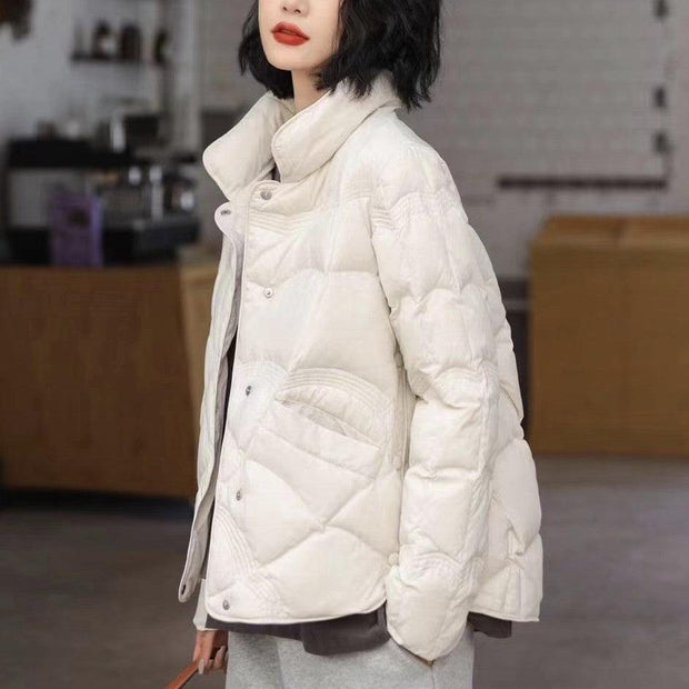 Lightweight Down Jacket Female Loose Lapel - Deck Em Up