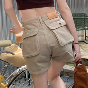 Summer Thin High Waist Slim Workwear Denim Shorts For Women - Deck Em Up